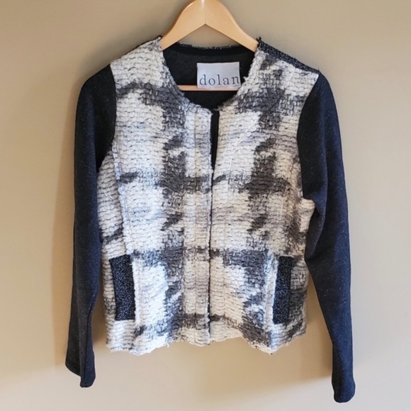 Anthropologie Zip up Sweater heavy knit panel sz L - Picture 8 of 10